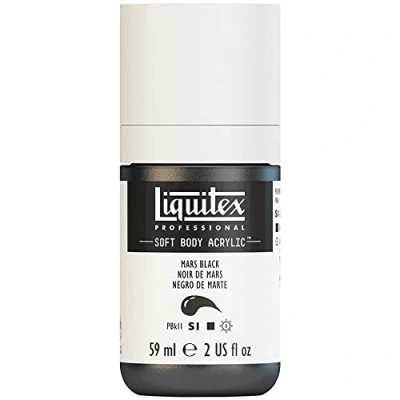 Imagen de Liquitex 1959276 Professional Soft Body Pintura acrílica (consistencia cremosa, alta pigmentación, resistente a la luz y al envejecimiento, bote de 59 ml), color negro