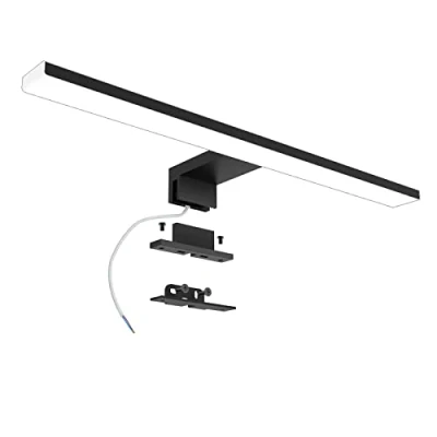 Imagen de Azhien Lámpara LED de Espejo 10W 820LM,40cm Apliques Baño Blanco Neutro 4000 K,3 en 1 230V Luz para IP44 Impermeable,Negro