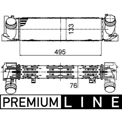 Imagen de MAHLE ORIGINAL CI 393 000P Intercooler BMW: 4 Coupé, 1 Hatchback, 2 PEUGEOT: 807 MPV