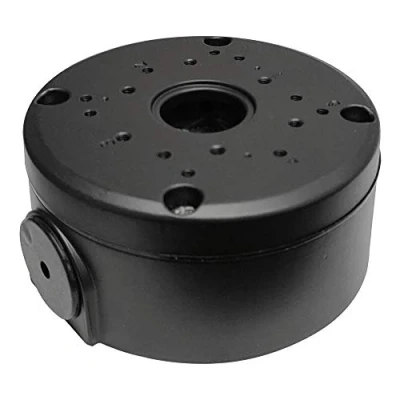 Imagen de caja de conexiones universal con base profunda para cámaras vigilancia seguridad, oculta cable cámara CCTV IP domo y tipo bala metal sólido (negro)