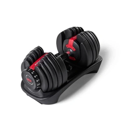 Imagen de Bowflex SelectTech 552i macuerna 2 24 kg (1 mancuerna) Ajustables para Hogar, Adultos Unisex, Rojo, Negro, Gris, Talla Única