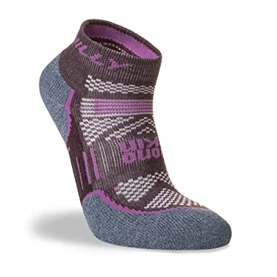 Imagen de Hilly Suprema Cuarto Máxima amortiguación Calcetín para Correr, Blanco/Gris Marl, L Unisex Adulto