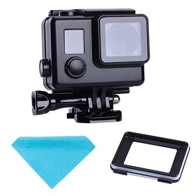 Imagen de Suptig Carcasa Impermeable Protectora Negro Vivienda táctil de Repuesto para GoPro Hero 4 3 Hero3 Fuera Deporte cámara Uso bajo el Agua Resistente al hasta 147 ft (45 m)