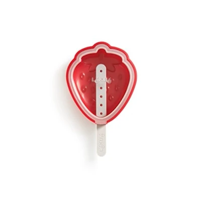 Imagen de Lékué Molde para Helado en Forma de Fresa, Silicona Platino Rojo, 15.4 x 9.4 3.3 cm