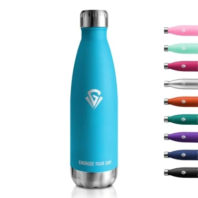 Imagen de Botella Termica 500ml, Agua Acero Inoxidable sin BPA, Termo Reutilizable con Doble Pared, Cantimplora A Prueba de Fugas, para Niños, Escuela, Oficina, Gimnasio