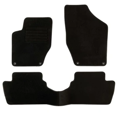 Imagen de DBS 1763617 Alfombrillas de coche A medida para 3 uds. Antideslizante Moqueta en negro 900 g/m² Aspecto terciopelo Modelo Star
