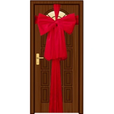 Imagen de SHATCHI Christmas Door Bow Cubierta Arco Gigante Rojo de 9 m Puerta Delantera para Navidad, Boda, Baby Shower, decoración Exterior del hogar, Organza, Pack 1
