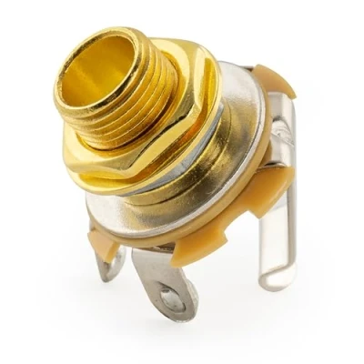 Imagen de Musiclily Basic 6,35mm Mono Salida Jack para Guitarra Eléctrica Strat Tele Bajo, Dorado