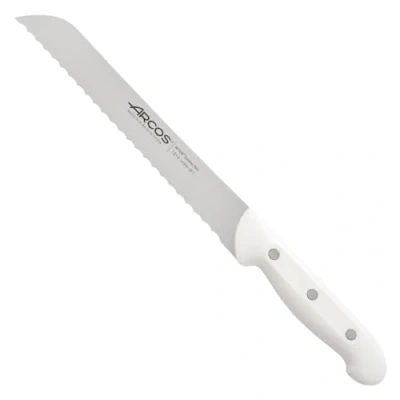 Imagen de Arcos Artika Cuchillo Panero Acero Inoxidable NITRUM Serrada 210 mm Mango Polipropileno blanco