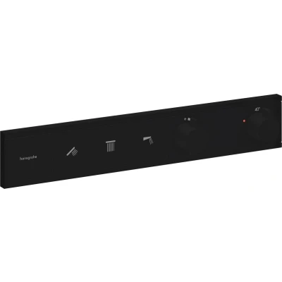 Imagen de hansgrohe RainSelect, termostato para ducha empotrado , grifo con botón de seguridad (SafetyStop) a 40 C, rectangular mezclador 3 funciones, negro mate