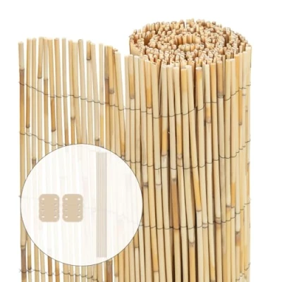 Imagen de VOUNOT Pantalla de Valla Caña Natural, Privacidad Rollos Vallas Decorativas con Herrajes para Montaje, Estera Protección Visual Al Aire Libre Patio, Balcón, Jardín, 100x300 cm