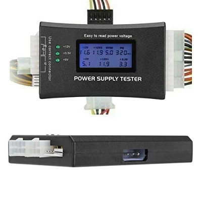 Imagen de Probador de Fuente Alimentación Computadora LCD ATX 20 Pines / 24 para Conector ATX, BTX, ITX, TFX Y Cable P4 P6 P8 SATa Ide PC Herramienta Eléctrica