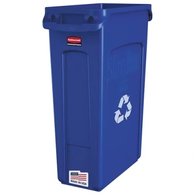 Imagen de Rubbermaid Commercial Products 354007BE Contenedor con Canales de Ventilación, Capacidad 87 L, Azul