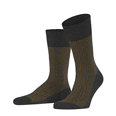 Imagen de FALKE Uptown Tie M So algodón estampados 1 par, Calcetines Hombre, Gris Anthracite Melange 3095, 41 42