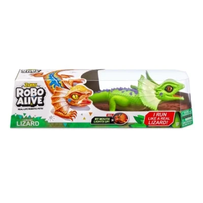 Imagen de Robo Alive Figura robótica de mascota lagarto con cuello volantes [verde]