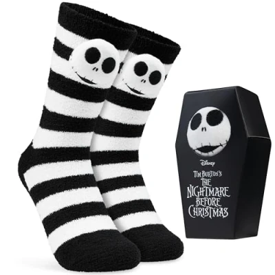 Imagen de Disney Calcetines Antideslizante para Mujer Regalos Mujeres (Negro Jack Skellington)