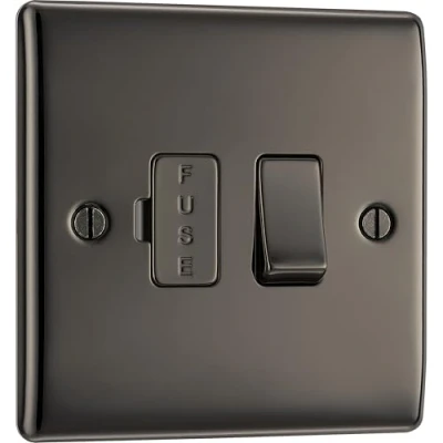 Imagen de BG Electrical NBS50 Unidad de conexión fusionada con Interruptor Metal, Negro, NBN50 01