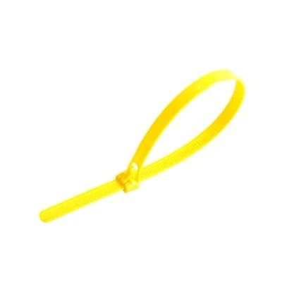 Imagen de Gocableties Paquete de 100 bridas muy resistentes liberables, nailon, 250 x 7,6 mm, color amarillo para cables