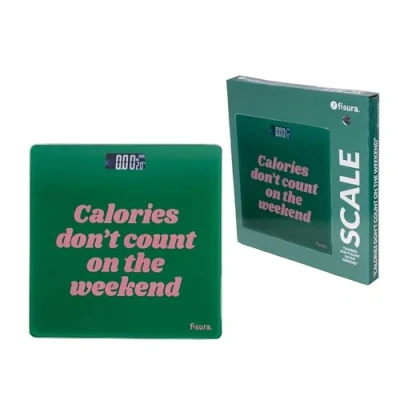 Imagen de Fisura Báscula de baño digital “calories don&#039;t count. Bascula vidrio. electrónica hasta 180 kg y 50 gr precisión, tecnología Step On. 30 x cm