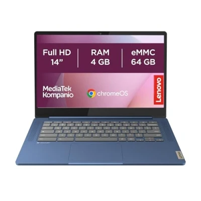 Imagen de Lenovo IdeaPad Slim 3 Chromebook Gen 8 Ordenador Portátil 14&quot; FHD (MediaTek Kompanio 520, 4GB RAM, 64GB eMMC, Arm Mali G52 2EE MC2 GPU, ChromeOS) BLU Teclado QWERTY Español
