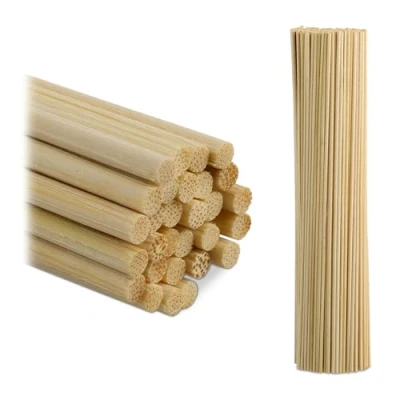 Imagen de Relaxdays Cañas de Bambú Finas, Set 500, 30 cm, Varillas Manualidades, Palitos Madera, Tutores Plantas, Natural, x 0.3 cm