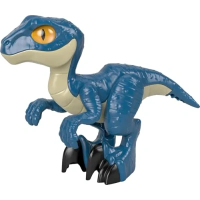 Imagen de Fisher Price Imaginext Jurassic World 3 Raptor XL Dinosaurio articulado de Juguete para niños +3 años (Mattel GWP07)
