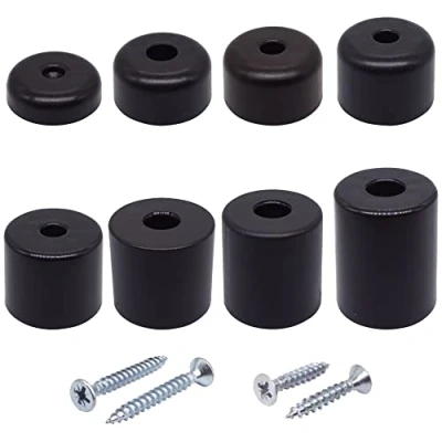 Imagen de SKIR&#039;CO 8 patas de plástico negro para muebles, altura 60 mm, redondas diámetro 50 tornillos incluidos