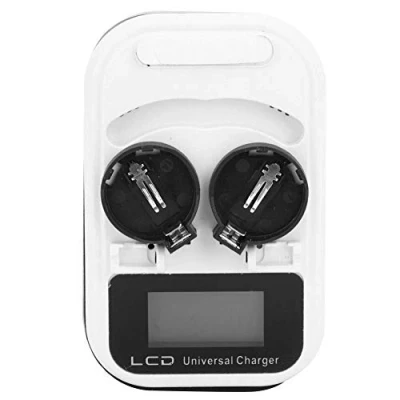 Imagen de Cargador de Batería Monedas 2 Piezas Pantalla LCD Botón Recargable para Lir2016 Lir2025 Lir2032 Litio 100 240v(EU Plug)