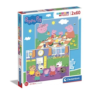 Imagen de Clementoni Puzzle Infantil 2 Puzzles de 60 Piezas Peppa Pig, Infantiles Personajes, a Partir 5 años (24793)
