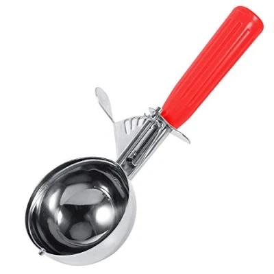 Imagen de Nikou Cuchara de Helado práctica Fruta acero Inoxidable con Mango plástico Herramienta Cocina (Color : Red 5.2cm)