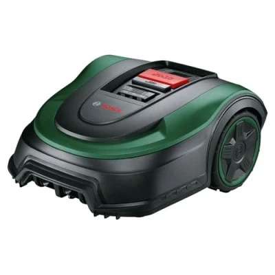 Imagen de Bosch Robot cortacésped Indego S+ 500 (con batería de 18 V y función aplicación, base carga incluida, ancho corte 19 cm, para áreas césped hasta m² en caja cartón)