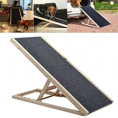 Imagen de Efan rampa para mascotas de 100 x 40 cm, altura ajustable con alfombra antideslizante, plegable viajes (4 separadas)