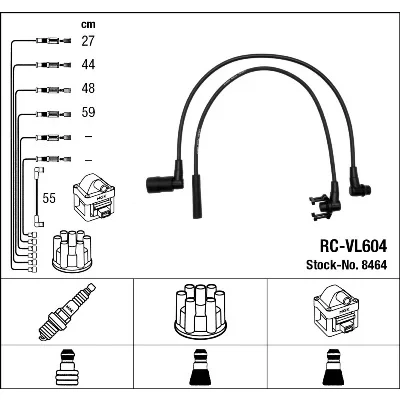 Imagen de NGK 8464 Juego de Cables Encendido 5 VOLVO: 460 L, 480 E, 440 K