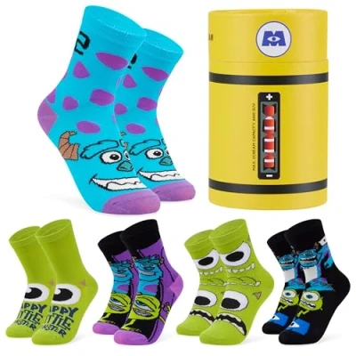 Imagen de Disney Calcetines Niño Monsters Inc, Pack 5 Calcetines, Talla 30 39 a partir de 7 14 años, Divertidos para Regalos Navidad (Multicolor, 11 años)