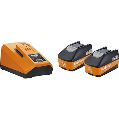 Imagen de FEIN Set de inicio baterías con 2 iones litio HighPower cargador rápido ALG 80 BC, elevada corriente carga 8 amperios, Tensión 18 V, Capacidad 5.2 Ah, Conectividad Bluetooth