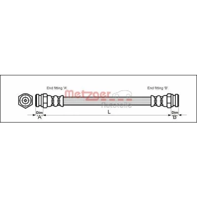 Imagen de METZGER 4114702 Latiguillos de Freno 262 F10 x 1