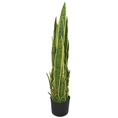 Imagen de Leaf Plantas Artificiales Tropicales de diseño, 90 cm, Sansevieria Trifasciata