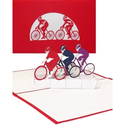 Imagen de tarjeta desplegable de ciclismo, para excursión en bicicleta, cumpleaños, invitación ciclismo y carreras bicicleta