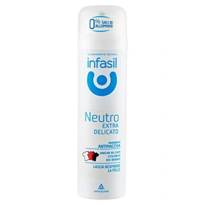 Imagen de Infasil Desodorante en spray Neutro Extra Delicado, Fórmula Antimanchas Sin Sales de Aluminio, Eficaz Hasta 24 h, 150 ml