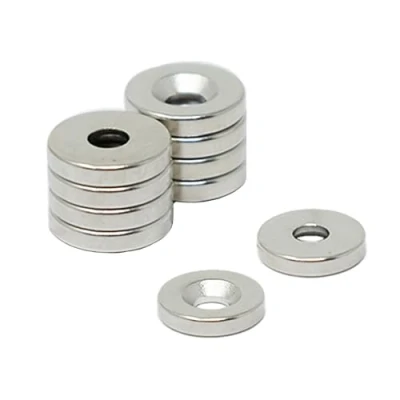 Imagen de Magnet de Neodimio Para Artes, Manualidades, Fijaciones Muebles, Bricolaje, Pasatiempos Y Ciencia 10mm Diámetro x 2mm Espesor 3mm C/Fregadero 1.2kg Sur Paquete 10