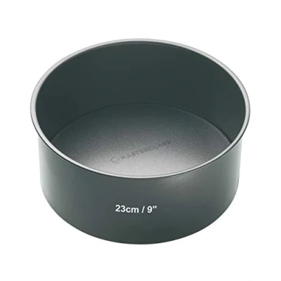 Imagen de MasterClass Molde para Tartas con Base Suelta, Antiadherente, Robusto Acero al Carbono de 1mm, Sin PFOA, 23cm (9&quot;), Gris