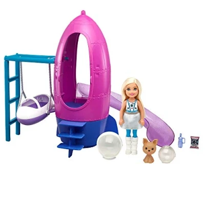 Imagen de Barbie Chelsea Muñeca Rubia con Set de Juego Espacial, Mascota Juguete y Accesorios (Mattel GTW32)