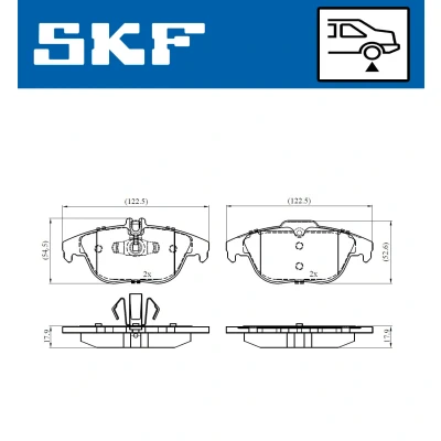 Imagen de SKF VKBP 90114 Juego de pastillas freno preparado para indicador desgaste MERCEDES BENZ: GLK, Clase E Cabrio