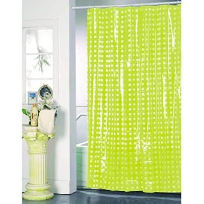 Imagen de MSV, Tenda da doccia, PVC, Rivestimento antibatterico, 100% vinile, Anelli inclusi, antibatterico e idrorepellente, lavabile a 40, Made in Europe, Verde, 180 x 200 cm
