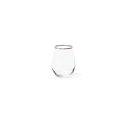 Imagen de Excelsa Platinum Juego de 6 vasos agua, vidrio soplado, borde hilo plateado, 470 ml