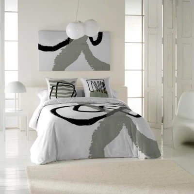 Imagen de ICEHOME Juego Funda Nordica 2 Piezas Cama 90 100% Algodon de edredon para 150x220 cm + 1 Almohada 45x110 Trazo
