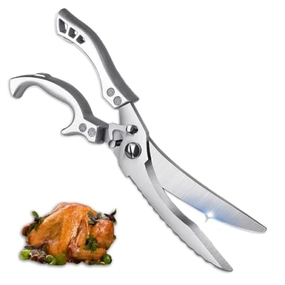 Imagen de Tijeras de Cocina，Tijeras Pollos Acero Inoxidable，Tijeras Cocina Profesional Multifuncionales，Tijeras Hueso Pollo，Para Huesos pollo，Pescado，Verduras，Tijeras Carne
