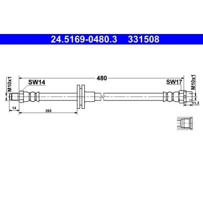 Imagen de ATE 24.5169 0480.3 Latiguillos de Freno 480 M10x1 BMW: X5