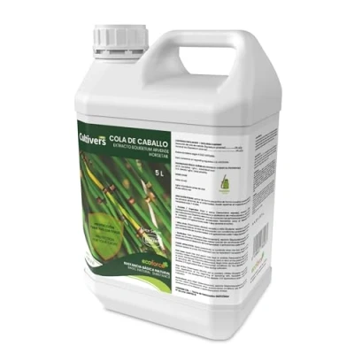 Imagen de CULTIVERS Cola de caballo 5 L. Súper concentrado. Fungicida Bioestimulante Natural Preventivo y Curativo. Acción Fungicida. Sustancia Básica Refuerza el Mecanismo Defensa las Plantas