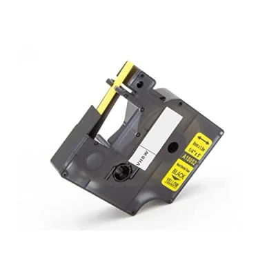 Imagen de vhbw Cinta de escritura compatible con Dymo Rhino 4200, 5200, 6000 impresora etiquetas negro a amarillo, casete tubo termorretráctil, 6 mm